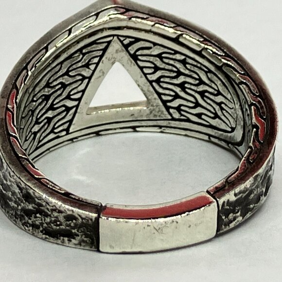 JOHN HARDY Reticulated Tiga Signet Ring 18K Yellow Gold Sterling Silver Size 11 - Picture 8 of 12